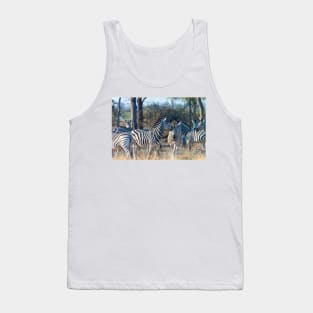 Zebra Herd in Moremi Game Reserve, Botswana Tank Top